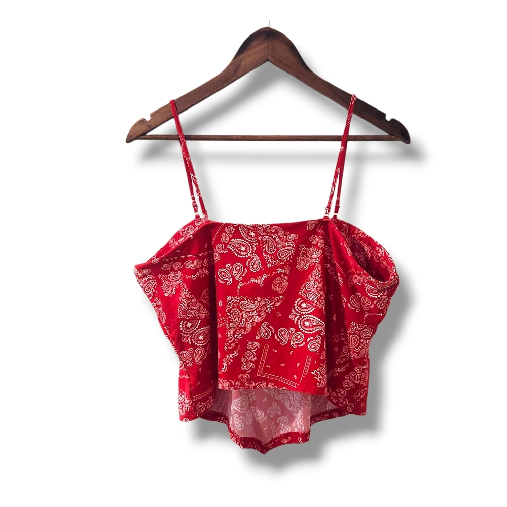 No Boundaries Red Bandana Tube Top With Removable Straps | Junior's XXXL - Picture 8 of 11